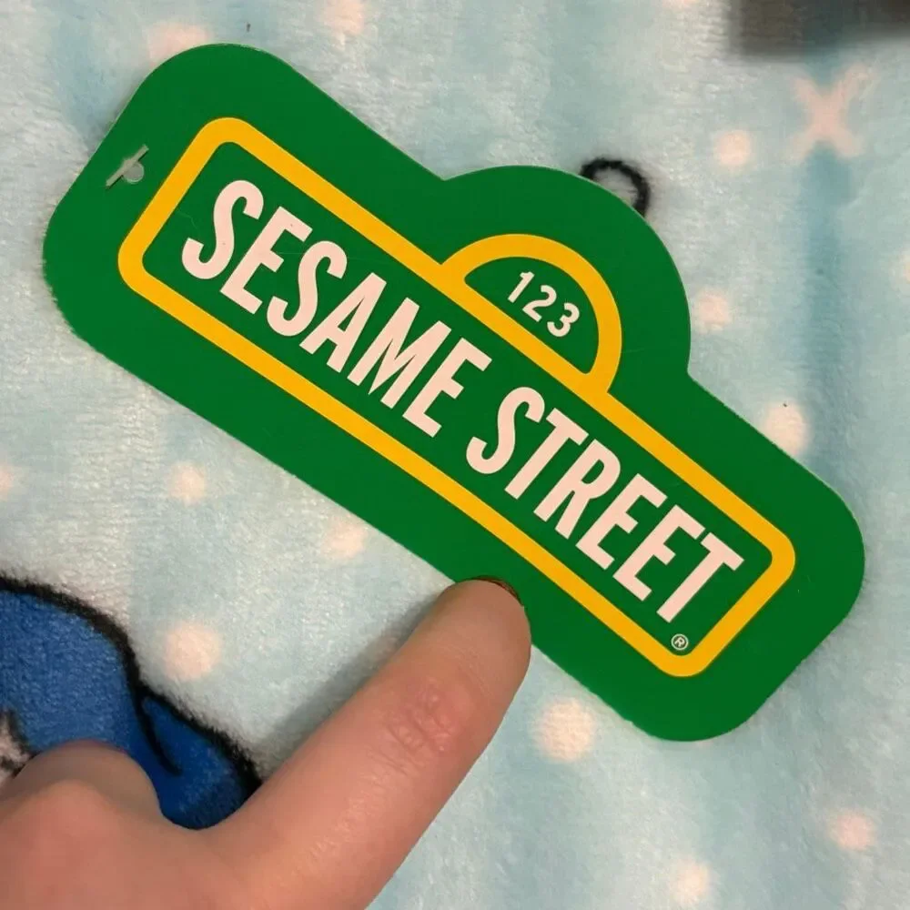 Sesame Street Blue Elmo Blanket Santa Hat Snow Ornament Blanket NWT
